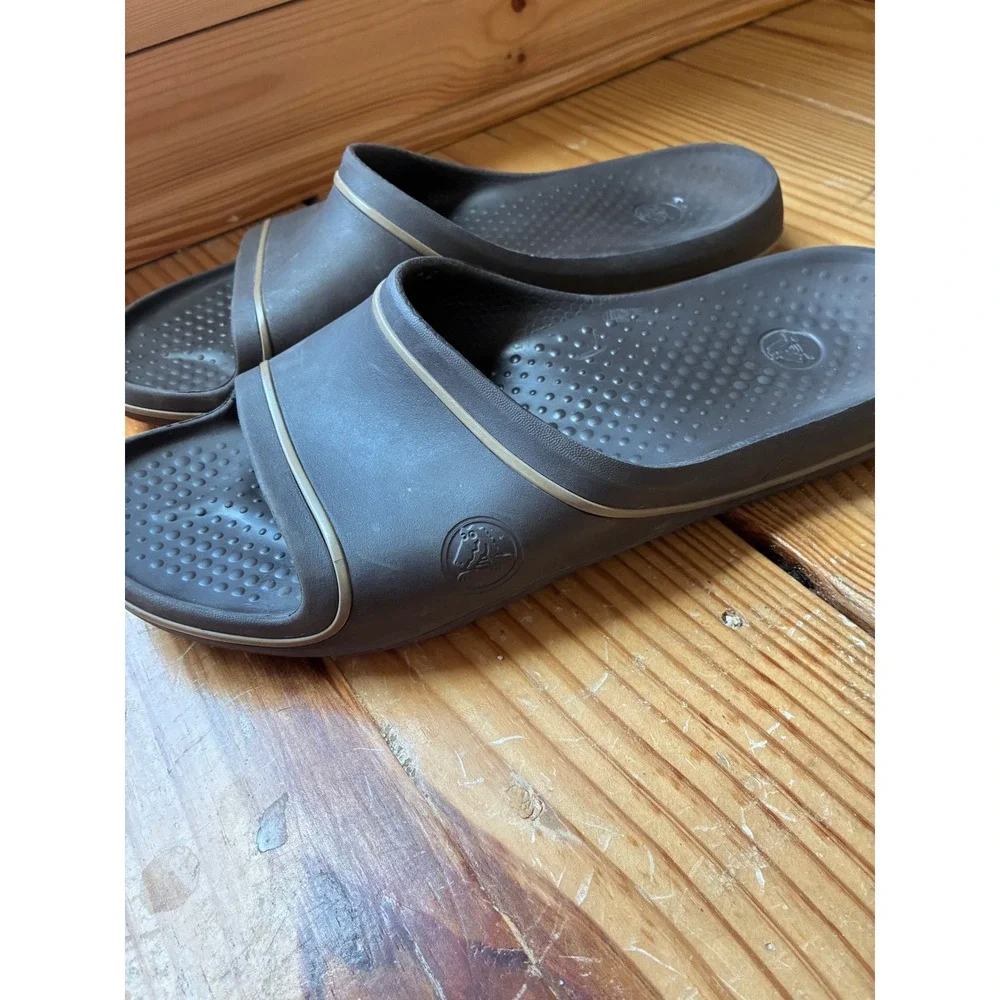 Crocs Slide Sandals Men Size 12 Black Comfy Blokecore Sporty Athleisure